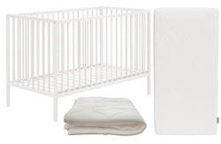 Łóżeczko dla niemowląt Natulino DreamNest120 x 60 z materacem PURE AIR Plant (pianka z matą lniano-konopną)