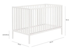 Łóżeczko dla niemowląt Natulino DreamNest 120 x60 z materacem PURE AIR Plain (piankowy)     